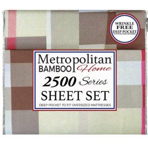 Queen Browns and Red Plaid Ultra Plush Sheet Set 2500 Deep Pocket Pink Floral